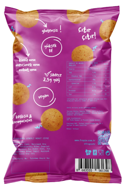 Fropie Fırınlanmış Nohut Cipsi Tütsülenmiş Biber Çeşnili
