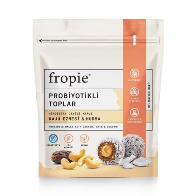 Probiyotikli Meyve Topları - Hindistan Cevizi Kaplı & Kaju Ezmeli