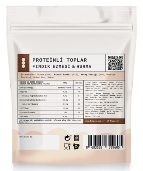 Proteinli Meyve Topları - Antep Fıstığı Kaplı & Fındık Ezmeli