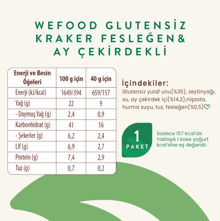 Wefood Fesleğenli Ayçekirdekli Kraker 40 gr