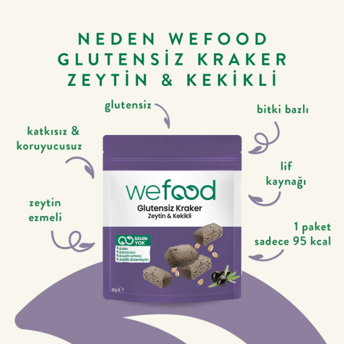 WEFOOD ZEYTİNLİ&KEKİKLİ KRAKER 40 GR