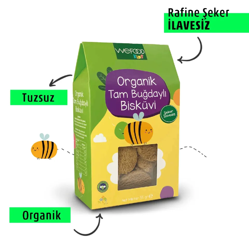 WEFOOD KİDS ORGANİK TAM BUĞDAY BİSKÜVİ - 55 GR