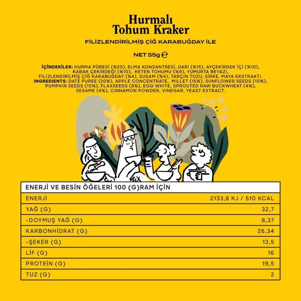 Hurmalı Tohum Kraker 55gr