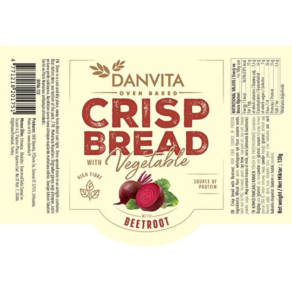 CRISP BREAD Kırmızı Pancarlı Kraker 130 g