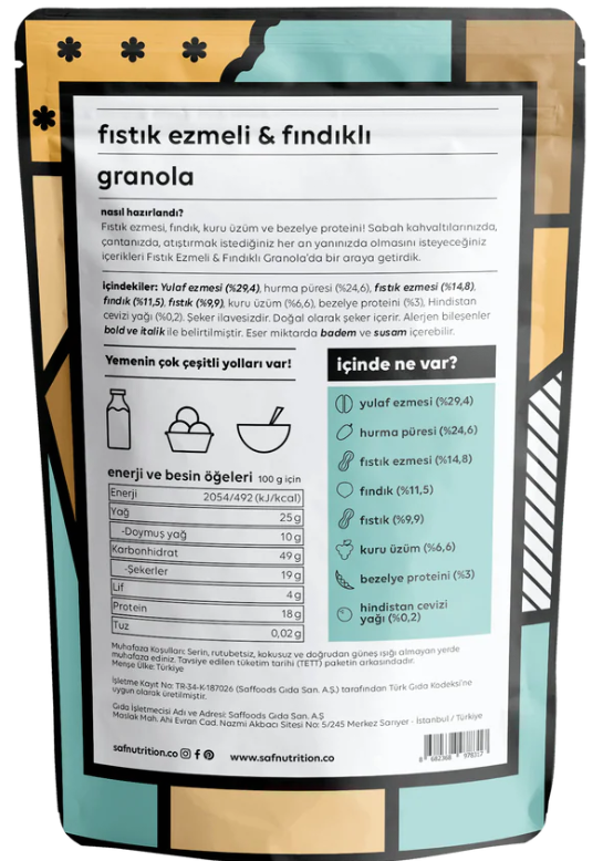 Fıstık Ezmeli & Fındıklı Granola