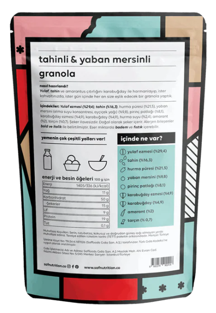 Tahinli Yaban Mersinli Granola