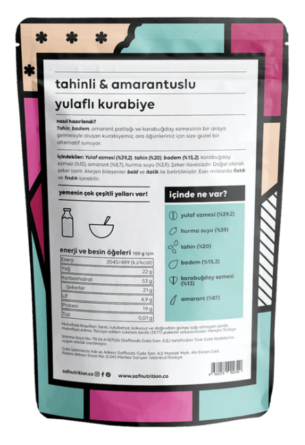 Tahinli & Amarantlı Yulaflı Kurabiye