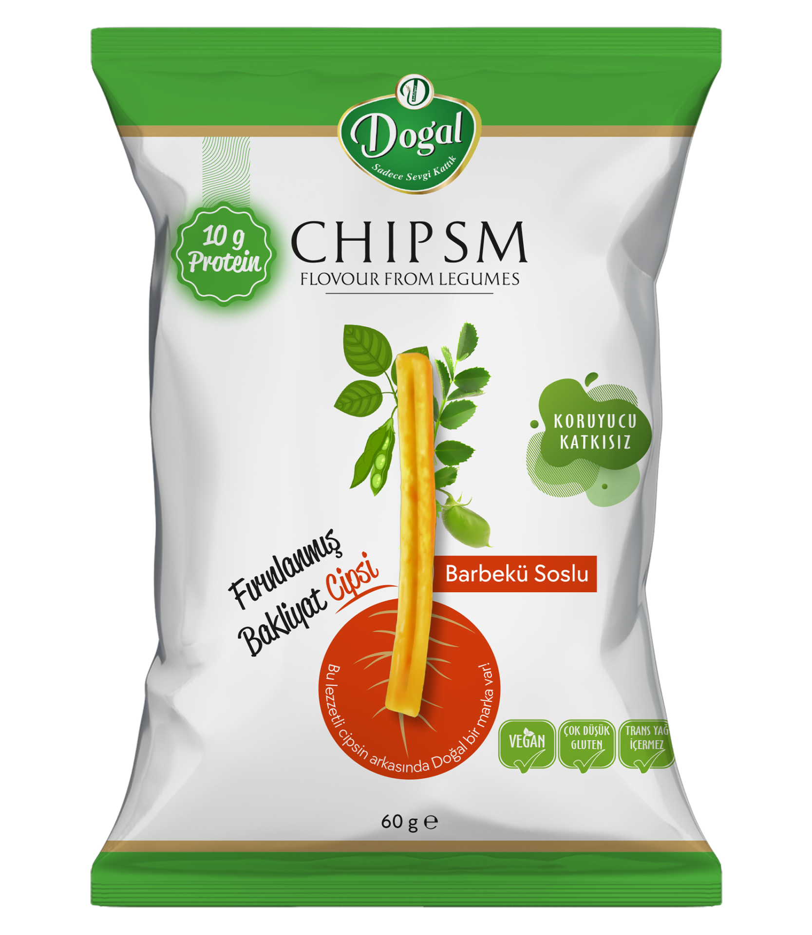 CHIPSM Barbekü Soslu Fırınlanmış Bakliyat Cips 60 gr
