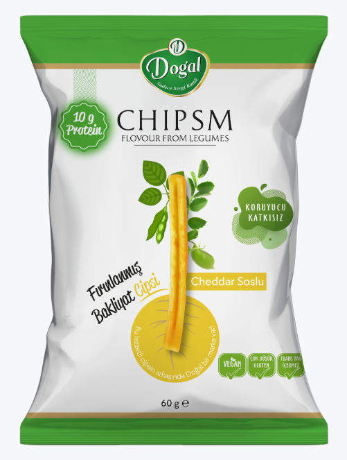 CHIPSM Cheddar Soslu Fırınlanmış Bakliyat Cips 60 gr