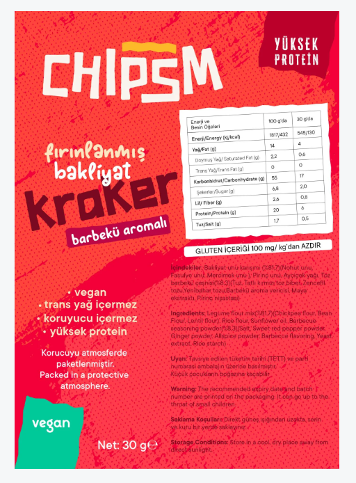CHIPSM Barbekü Soslu Bakliyat Kraker 30 gr