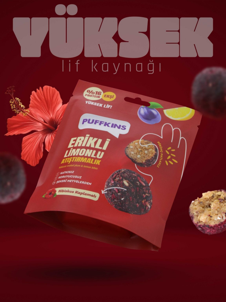 PUFFKINS Erikli Limonlu Atıştırmalık 75 gr