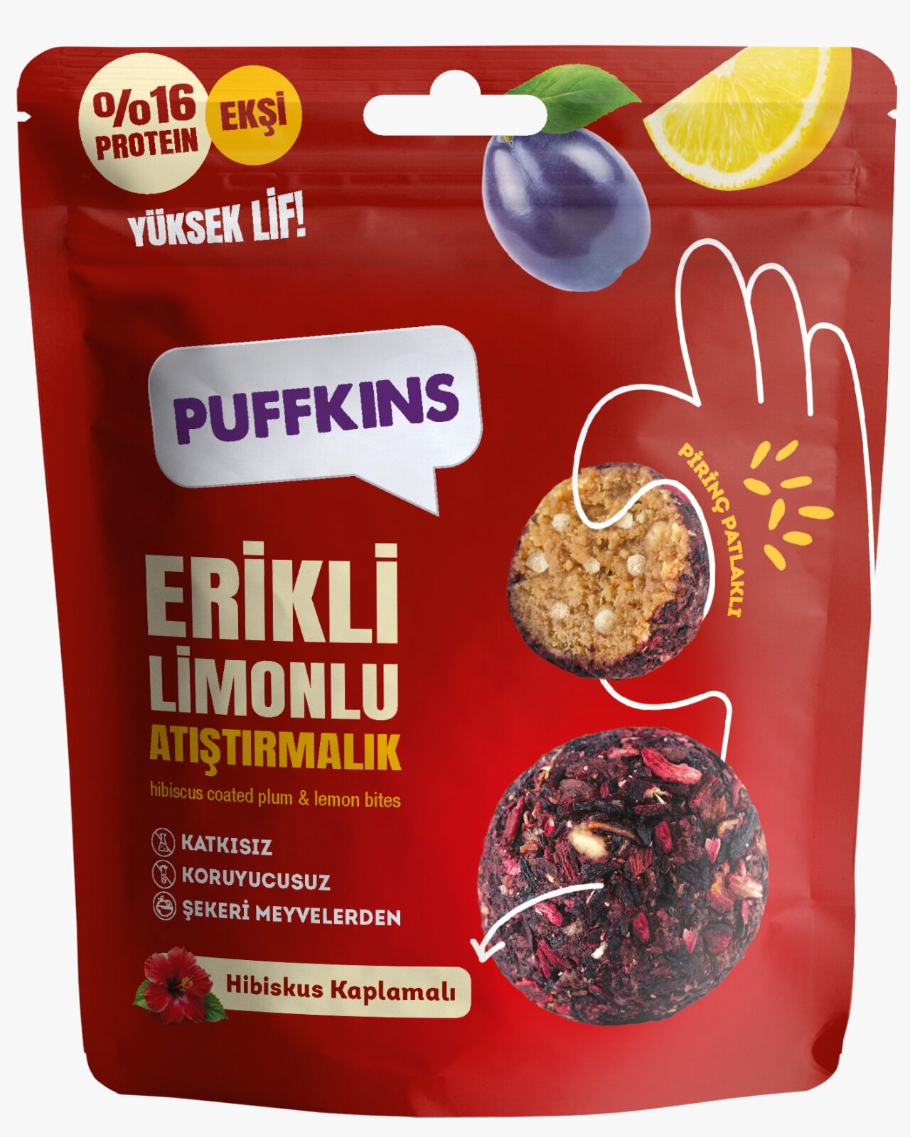 PUFFKINS Erikli Limonlu Atıştırmalık 75 gr