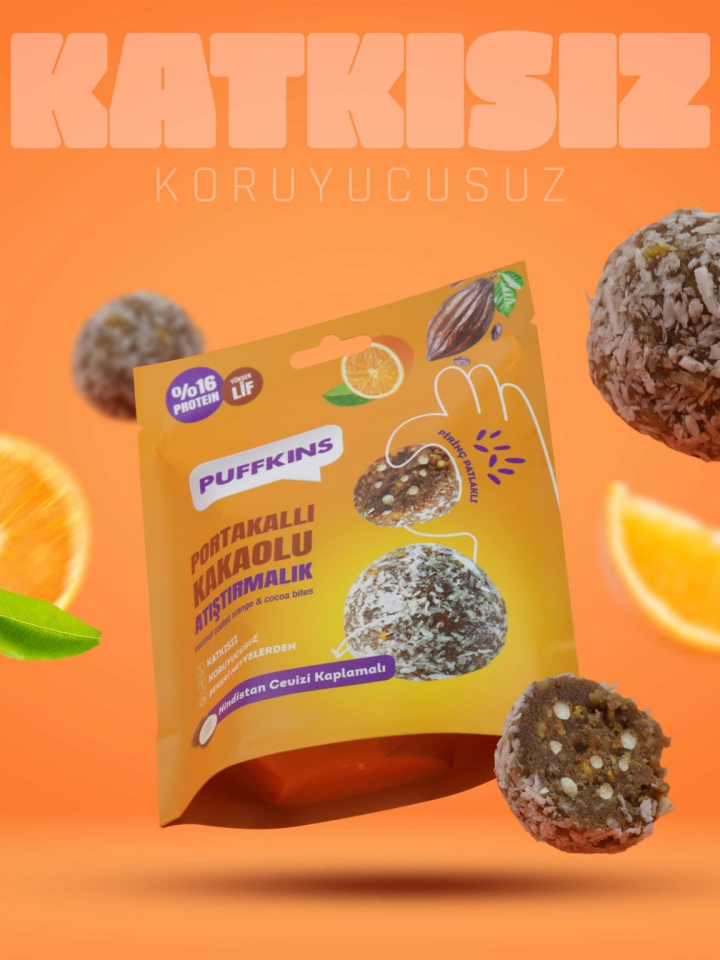 PUFFKINS Portakallı Kakaolu Atıştırmalık 75 gr