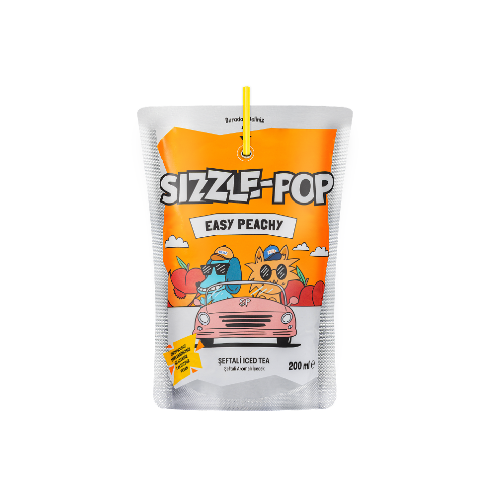 Sizzle-Pop Easy Peachy Şeftali Pouch 200 ml