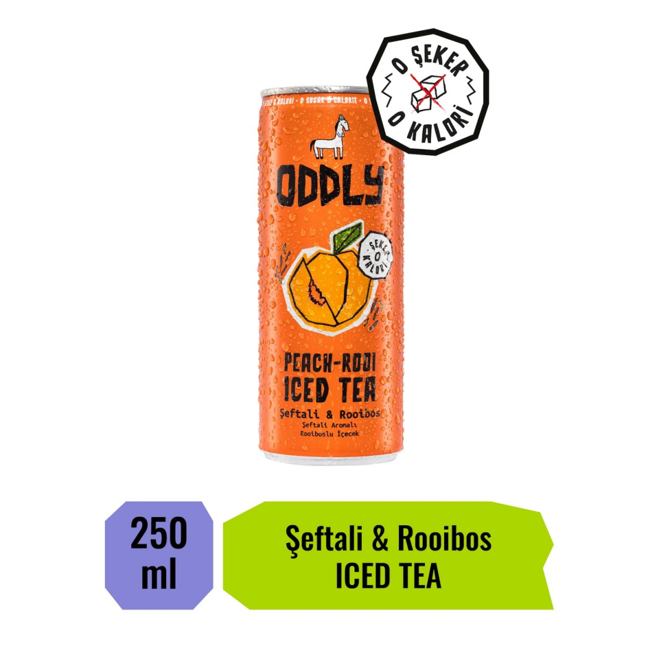ODDLY Peachrooi Siyahçay Şeftali Rooibos Ice Tea 250 ml