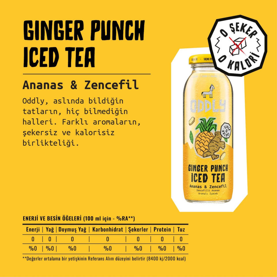 ODDLY Ginger Punch Yeşilçay Ananas Zencefil Ice Tea 250 ml